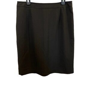 Classic Black Pencil Skirt — Size 10 Lined Stretch — Atelier